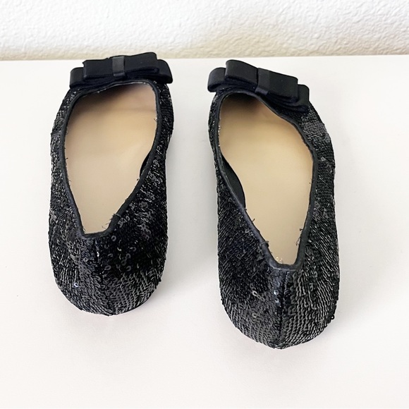 Kate Spade Black Sequin Rounded Toe Ballet Flats Size 7 - Picture 7 of 11